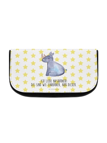 Mr. & Mrs. Panda Kosmetiktasche Einhorn Nashorn mit Spruch in Weiß