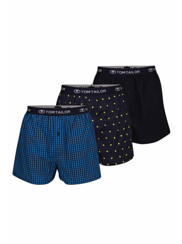 Tom Tailor Boxershort 3Er Pack Clubhouse in blau-dunkel-Allover