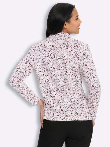 Sieh an! Stehkragen-Shirt in ecru-burgund-bedruckt