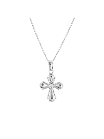 Alexander York Kette mit Anhänger KREUZ mit Zirkonia in 925 Sterling Silber, 2-tlg.