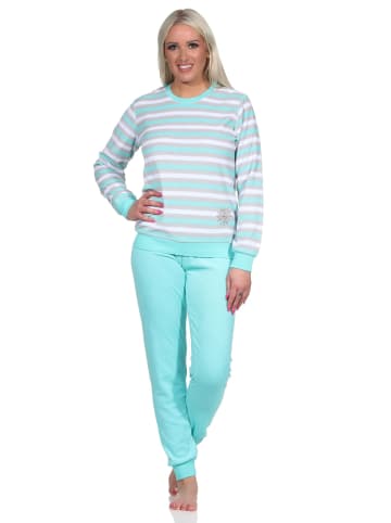NORMANN Frottee Schlafanzug lang Pyjama - 75040 in mint