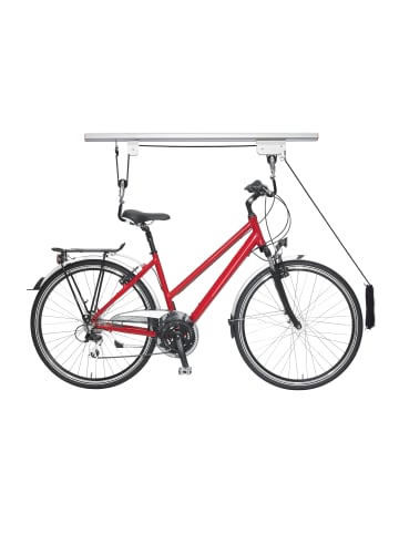 relaxdays Fahrradlift Decke in Silber/ Schwarz