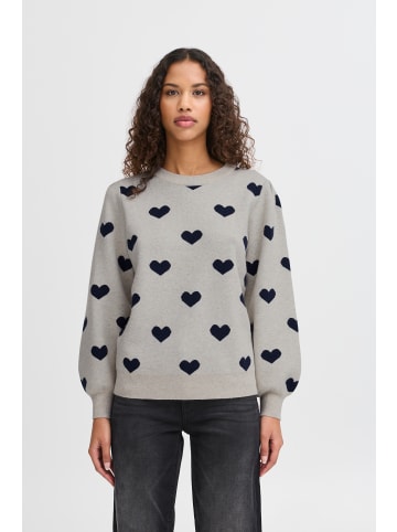 ICHI Strickpullover IHBRIELLE Loose fit in Oatmeal w. Total Eclipse