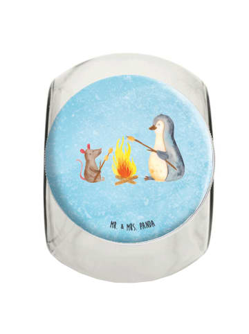 Mr. & Mrs. Panda Bonbonglas Pinguin Lagerfeuer ohne Spruch in Eisblau