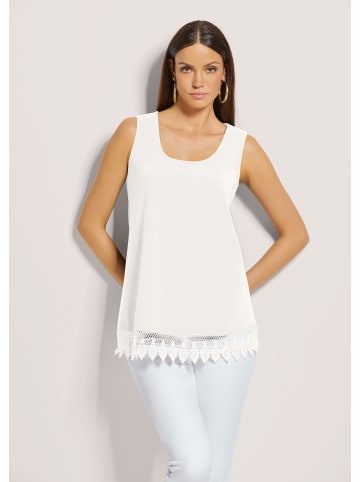 MADELEINE Top mit Spitze in wollweiß