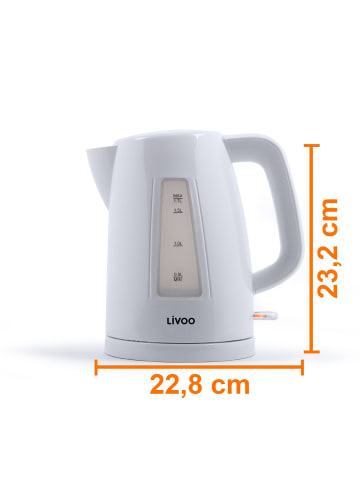 livoo DOD184W Wasserkocher Weiß 1,7 Liter