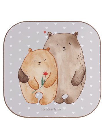 Mr. & Mrs. Panda Flaschenuntersetzer Bären Liebe ohne Spruch in Grau Pastell