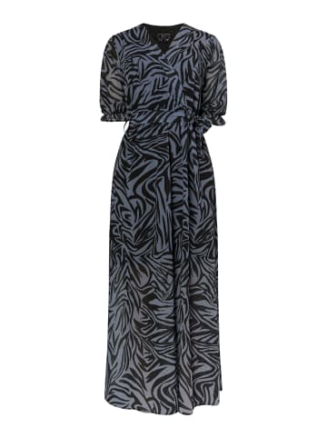 faina Maxikleid Mit Zebra-Print in Grau Schwarz