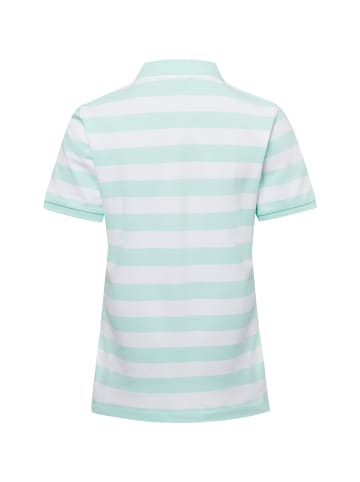 Marie Lund Poloshirt in türkis weiß - 0013