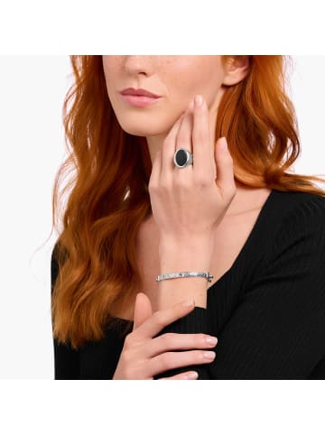 Thomas Sabo Armband Mit Fellmuster in silber, schwarz