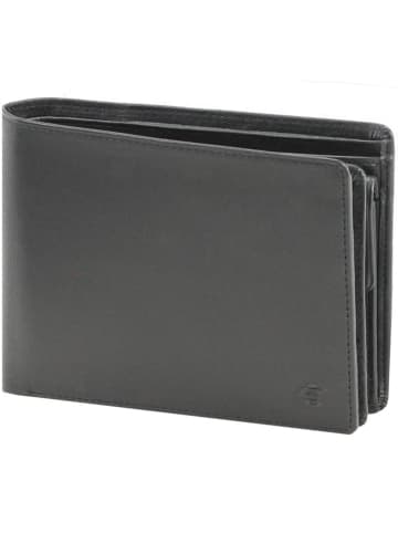 Esquire Logo Geldbörse I Leder 12,5 cm in schwarz