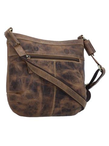 Greenburry Vintage Umhängetasche Leder 27 cm in brown