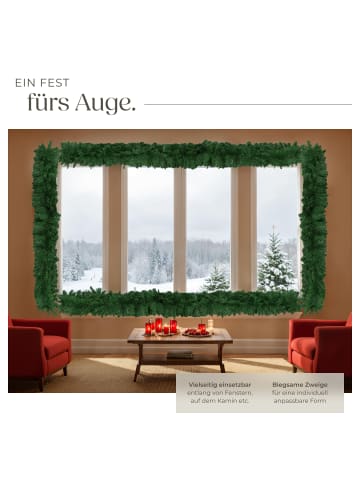 tectake Weihnachtsgirlande  mit Schlaufe zum Aufhängen, grün