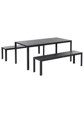 Beliani 3-tlg Gartentisch Set NARDO in Schwarz