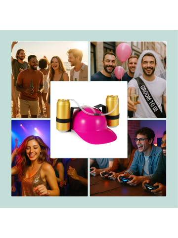 relaxdays 4 x Trinkhelm in Rosa