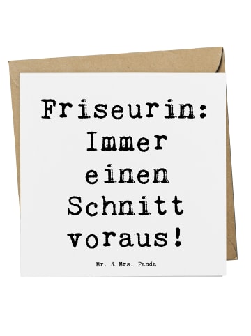 Mr. & Mrs. Panda Grußkarte Spruch Friseurin Kunst mit Spruch in Weiß