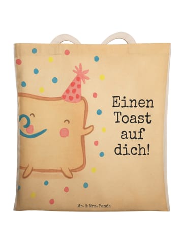 Mr. & Mrs. Panda Einkaufstasche Toast Party Design mit Spruch in Weiß
