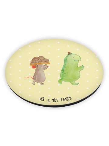 Mr. & Mrs. Panda Kühlschrankmagnet Schildkröte Maus ohne Spruch in Gelb Pastell