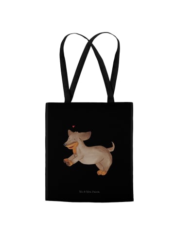Mr. & Mrs. Panda Tasche Hund Dackel ohne Spruch in Schwarz