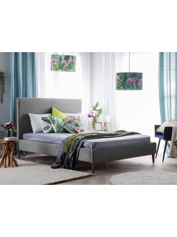 Beliani Doppelbett BAYONNE in Grau/Braun - (W) 151 x (H) 121 x (L) 212 cm
