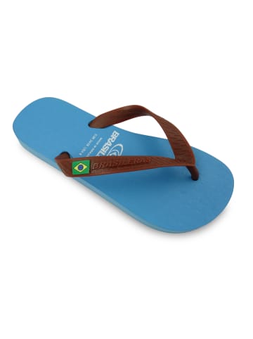 Brasileras Zehentrenner "Classic Combi Brasil NL" in Hellblau/Braun