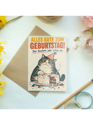 Mr. & Mrs. Panda Geburtstagskarte Katze Tortendiebstahl Design m... in Weiß