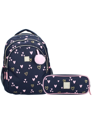 VADOBAG Schulrucksack & Federmäppchen Milky Kiss 34 Liter in Heart Of Gold