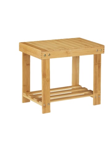 relaxdays Fußbank in Natur - (B)25 x (H)33,5 x (T)39 cm