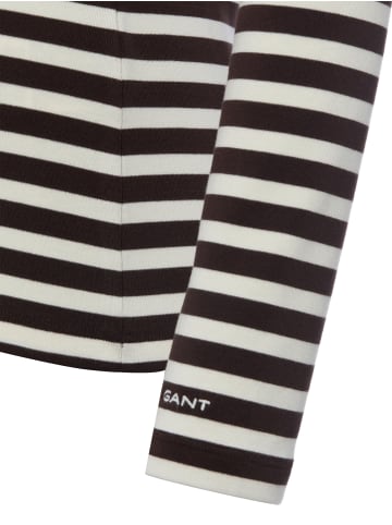 Gant Langarmshirt in schoko ecru - 0001