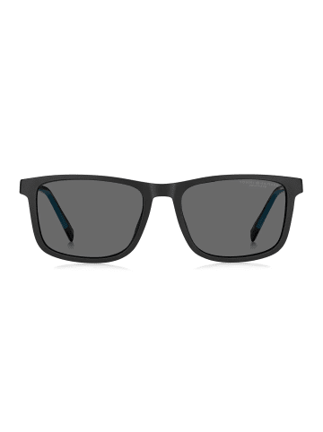 Tommy Hilfiger Herren Brillenfassung mit Sonnenbrillen-Clip Quadrat Schwarz