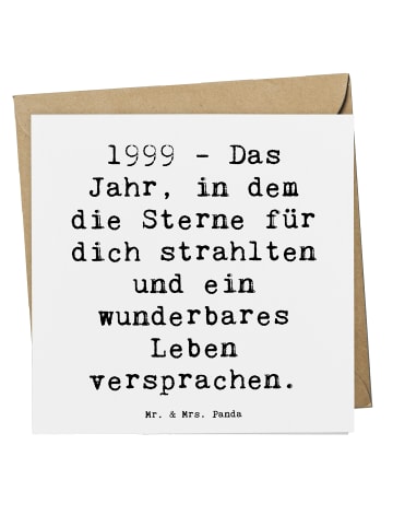 Mr. & Mrs. Panda Einladungskarte Spruch 1999 Geburtstag mit Spruch in Weiß