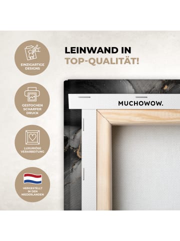 MuchoWow Leinwand bilder Abstrakte Kunst gold grau (BxH)