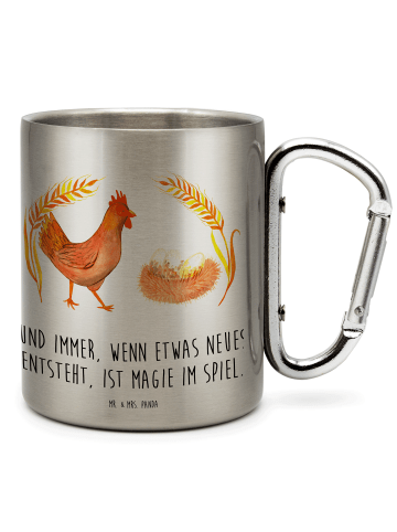 Mr. & Mrs. Panda Becher Huhn Stolz mit Spruch in Silber