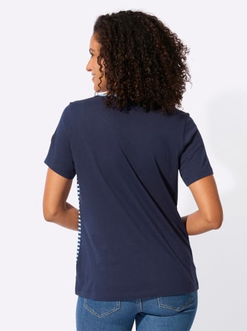 WITT WEIDEN Rundhals-Shirt in marine-himmelblau-bedruckt