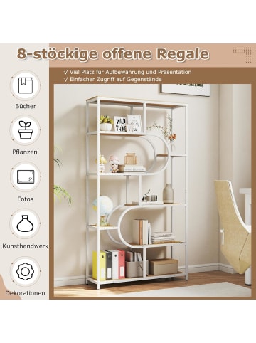 COSTWAY 5-stöckig Bücherregal in Beige