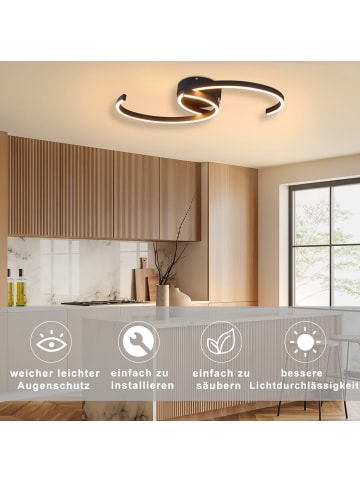 ZMH Deckenleuchte LED in schwarz L 60cm 24W 3000K warmweiß Schlafzimmerlampe