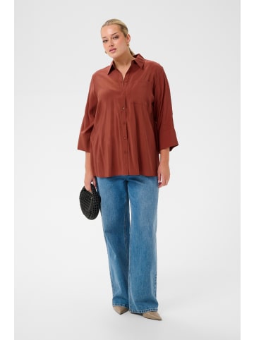 KAFFE curve Langarm - Hemd KCbirgit Loose fit in Henna