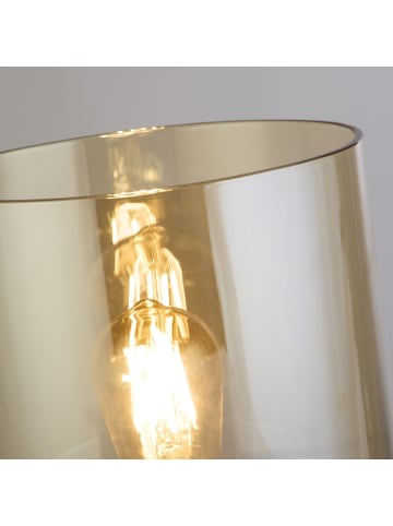 Licht-Erlebnisse Tischlampe (B)20 x (L)20 x (H)25.5 cm in Mokka Bernstein