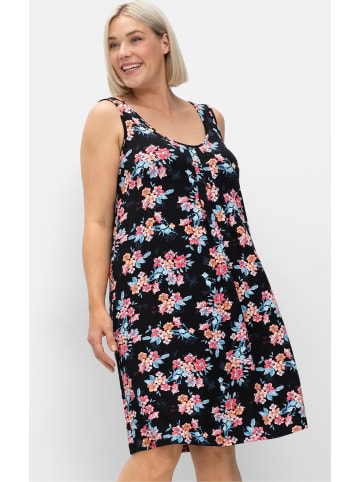 sheego Strandkleid in schwarz-bunt