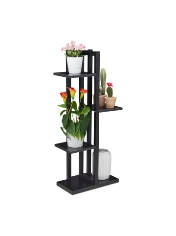 relaxdays Blumenregal in Schwarz - (B)42,5 x (H)93 x (T)22,5 cm