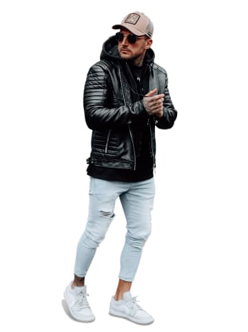 behype Kunstleder-Jacke - MJGLENDALE in Schwarz