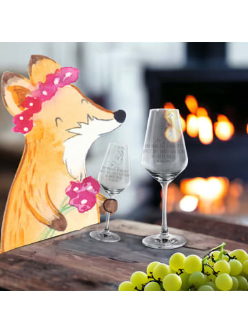 Mr. & Mrs. Panda Weißwein Glas Fuchs Lord mit Spruch in Transparent