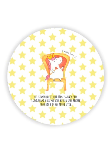 Mr. & Mrs. Panda Rund Magnet Einhorn Prinzessin mit Spruch in Weiß