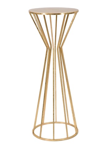 Mauro Ferretti Runder Tisch aus goldfarbenem Metall, Ø 38 x 100 cm