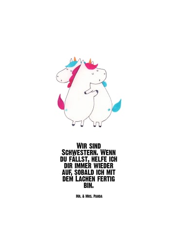 Mr. & Mrs. Panda Trinkflasche Einhörner Umarmen mit Spruch in Weiß