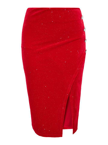faina Damen Samtrock Mit Glitzer in Rot