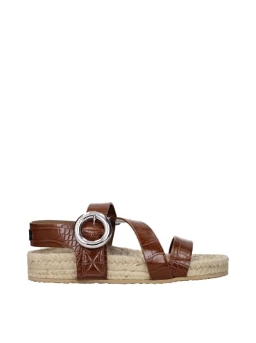 Stella McCartney Braun Leder Flach Sandalen