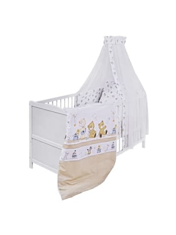 Jonka Babybett-Komplett-Set Mona inkl. Bettwäsche, Himmel in weiss