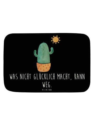 Mr. & Mrs. Panda Duschmatte Kaktus Sonne mit Spruch in Schwarz
