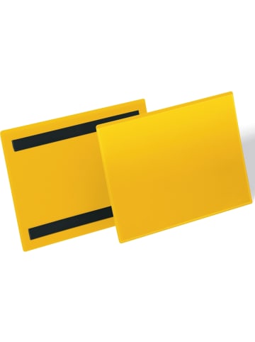 Durable Kennzeichnungstasche magnetisch A5 quer gelb Packung mit 50 Stück